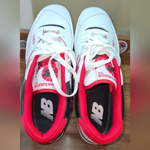 New Balance 550 White Team Red 10.5m New Balance 550 White Red Blanca Rouge Astro Dust Size 10.5  main image 4